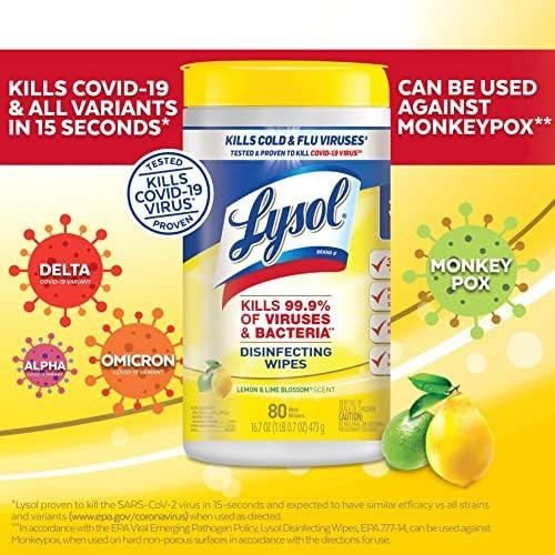Lysol Lenços Desinfetantes, Limpeza E Proteção