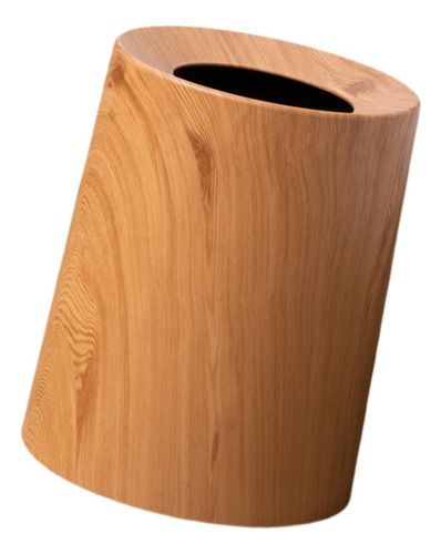 Cubo De Basura De Grano De Madera, Cubo De Basura L. Marrón