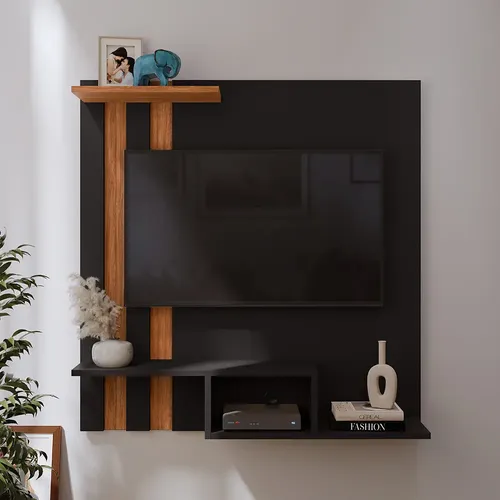 Estante Painel Home Suspenso TV 32 Polegadas - Preto