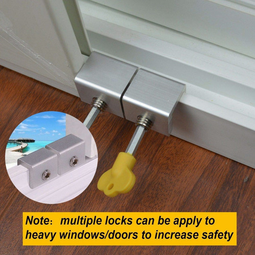 Imagen 7 de 9 de Cerradura De Seguridad Para Ventana Corrediza Ajustable