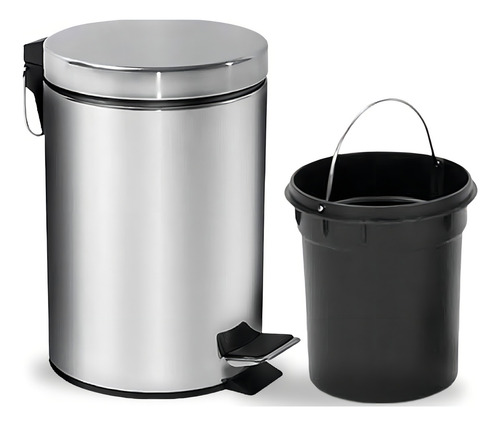Lixeira Inox 12 Litros Com Pedal Cor Cinza