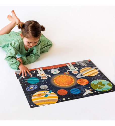 Puzzle De Suelo Petit Collage Outer Space, 24 Piezas Para Ni