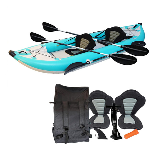 Kayak De Pesca Inflable De 12 Pies - Kayak Tándem Para 2 Per