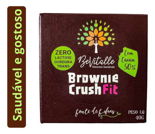 Brownie Zero Lactose  Saudável 50% Cacau Crush Fit