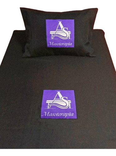 Almohada + Sabana Negro Cubre Camilla Leer La Descripción