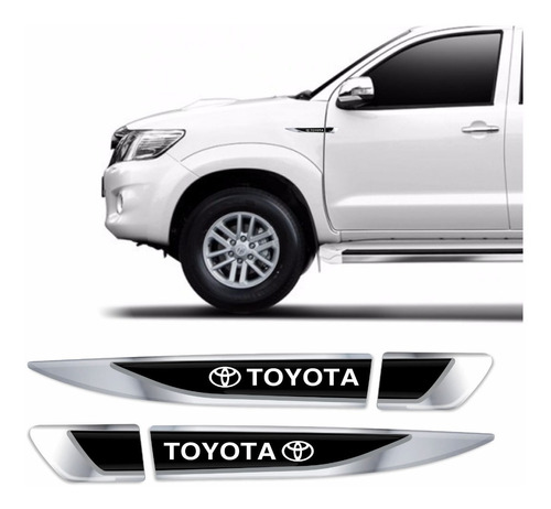 Aplique Lateral Toyota Hilux Adesivo Resinado Cromado Res05