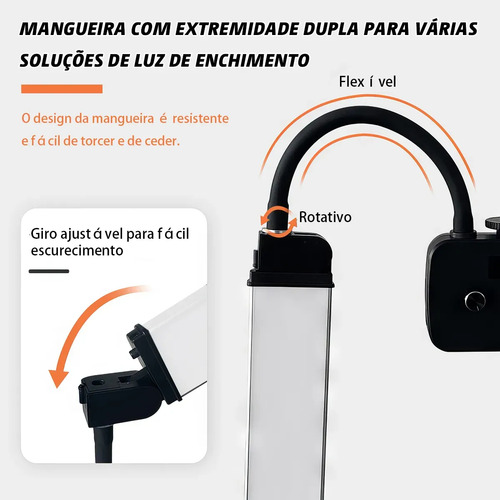 Iluminador Ring Light Led 80w Braço Duplo Articulado