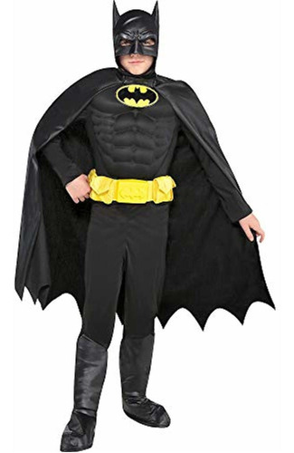 Disfraz De Batman Muscle Halloween Para Niños, Pequeño (tall