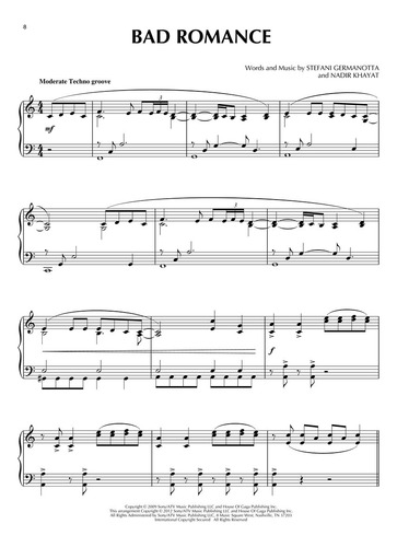 Lady Gaga: 12 Favorites For Piano Solo.
