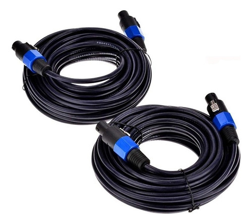 Paquete De 2 Cables Speakon A Speakon Macho De 25 Pies, Prof