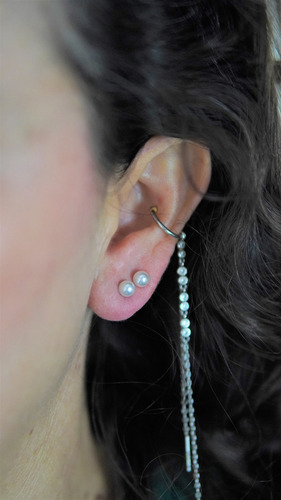 Aros Sascha Perla 5mm Titanio G23 Astm F136 20g Niñas Adulto