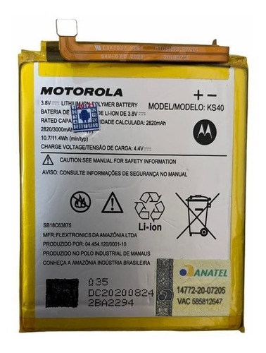 Bateria Motorola Ks40 Moto E6 Play Xt2029 Original Envio Já