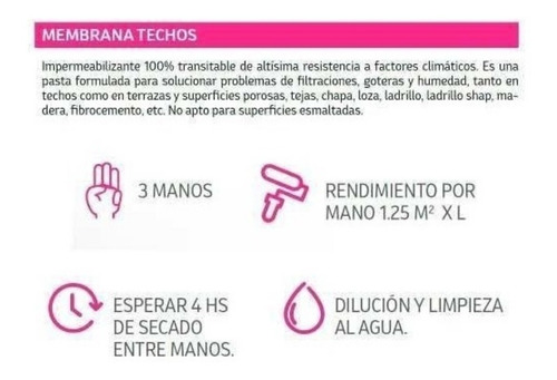 Imagen 4 de 10 de Membrana Blanca En Pasta Impermeabilizante Para Techos 20 Lt
