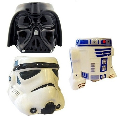 Combo 3 Tazas Star Wars Darth Vader, R2d2, Clone Trooper.