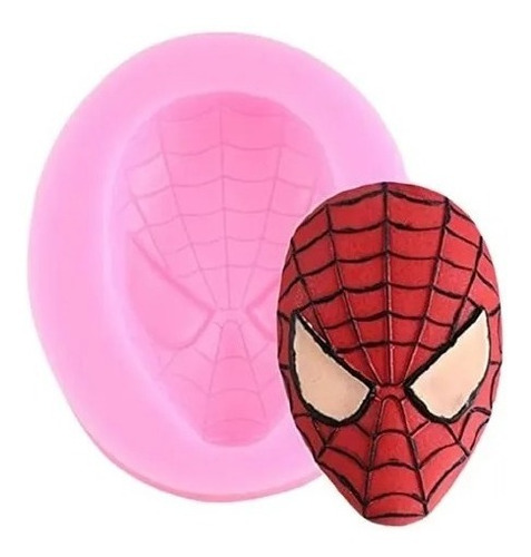 Molde Silicona Cara Spiderman  - Lo De San- Color Rosa
