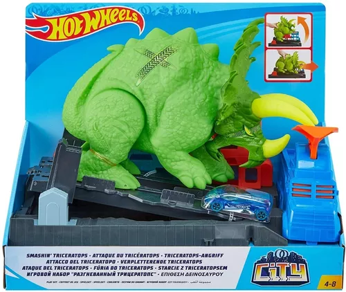 Pista Hot Wheels Dinossauro Triceratops Brinquedo Mattel - Pistas