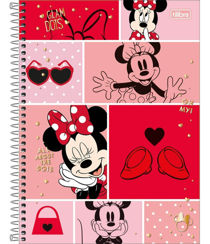 Caderno Espiral Universitário 10x1 Minnie 200 Folhas