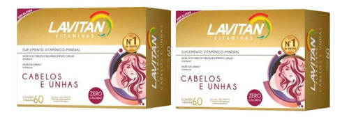 Kit 2 Lavitan Hair Cabelo E Unha Biotina Cimed 60 Cápsulas