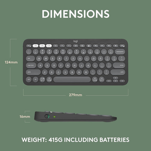 Logitech Pebble Keys 2 K380s Teclado Bt Multi-device Español