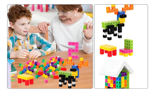 Eonspark 100 Cubos Montessori Educativos Juguete Stem Para Niños, Aprendizaje De Matemáticas, Bloques Didácticos Para Escuela Y Juego