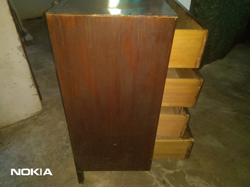 Comoda Cajonera Antigua En Madera De 4 Cajones