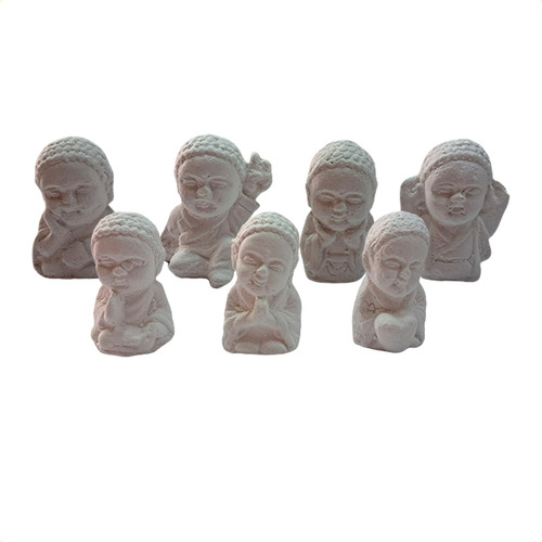 Figura Imagen 7 Monjes Budas Yeso Para Decorar Y Pintar Cad