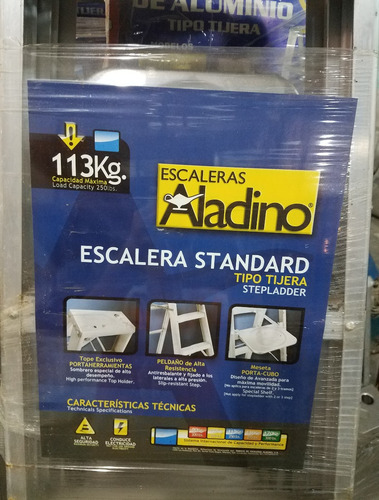 Escalera De Aluminio Tipo Tijera Aladino De 4,6,7,8,9 Y 10