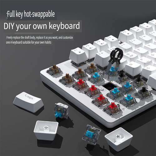 Teclado Mecánico Monomodo Ajazz Ak687 Con Luz Blanca