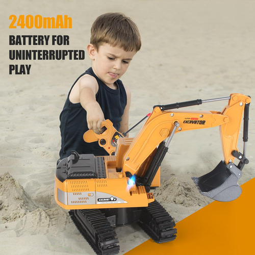 Jiakora Excavadora Rc Para Niños Con Pala Metalica Y Luz