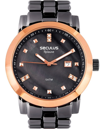 Relógio Feminino Seculus 20422lpsvua6 Aço Negro