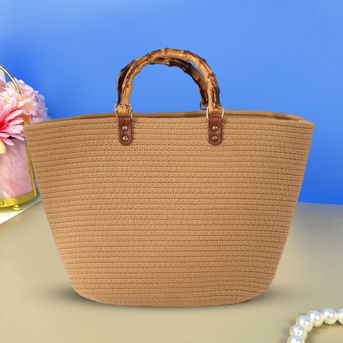 Bolso De Playa Para Mujer, Bolso Tejido Bohemio Informal A