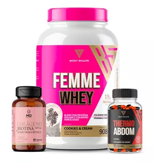 Kit Whey + Termo Abdom + Colágeno / Acido Hialurônico