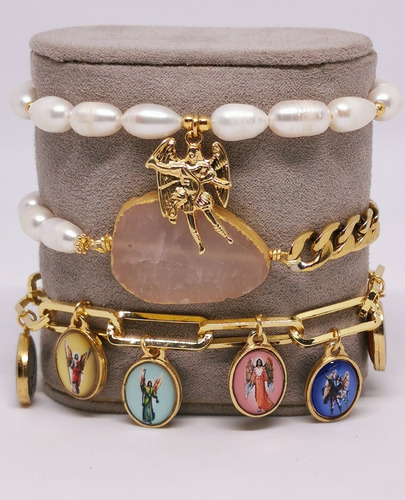 Imagen 2 de 2 de Pulsera Cadena 7 Arcángeles