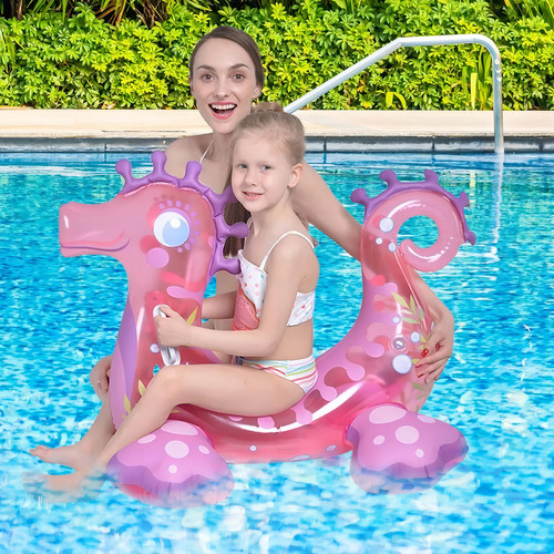 Inflable Para Piscina Caballito De Mar Color Violeta