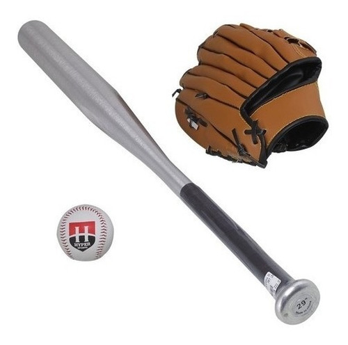 Kit Taco De Baseball De Aluminio Com Bola Luva Frete Grátis