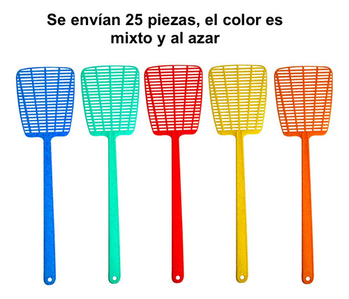 Matamoscas Manual De Plastico Insectos Mosquitos 25 Piezas
