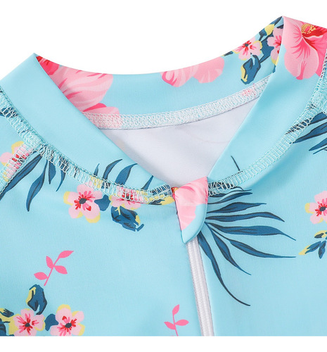 Traje De Baño Para Niñas Manga Larga Upf50 Con Gorro De Baño