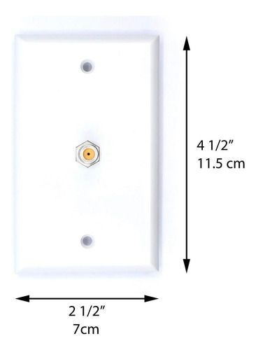 Jack De Pared De Video Blanco Para Cable Coaxial F Tipo De 3