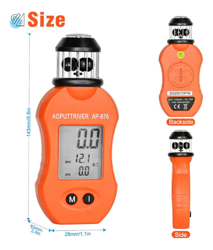Anemometro Para Medir Velocidad Del Viento Temperatura