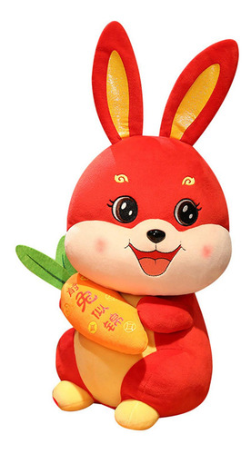 Coelhinho De Estilo Chinês Com Cenoura, Boneco De Pelúcia
