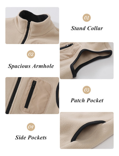 Chaqueta Sin Mangas Chaleco Polar Con Cremallera Niños