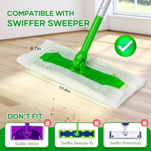 100 Paños De Barrido Seco Para Trapeador Swiffer, Almohadill