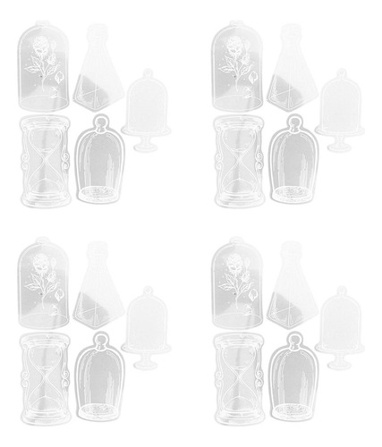 2 X 20x Marcapáginas De Flores Secas Transparentes, Clips