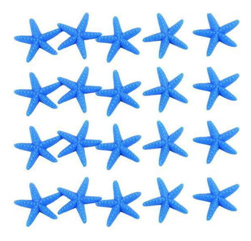 6 Estrellas De Mar En Miniatura Para Manualidades Azul