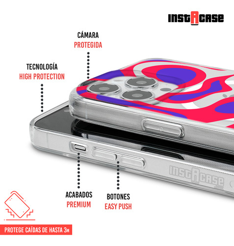 Funda Para iPhone Magsafe Tu Nombre Para Mujer Curvas Rojas