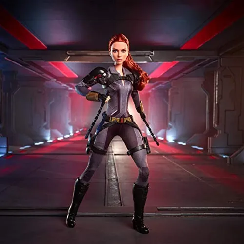 Muñeca Barbie Black Widow Viuda Negra Armada Y Articulada