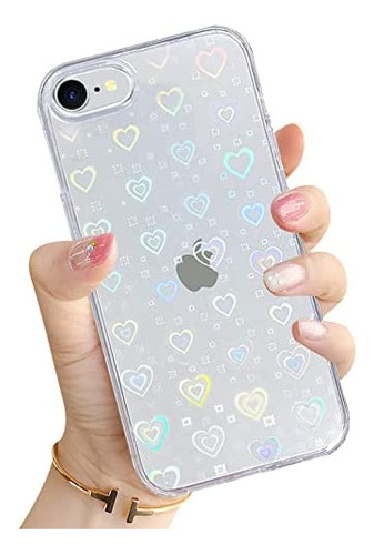 Hzcwxqh Cute Glitter Clear Laser Love Hearts Phone Case Comp