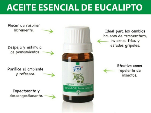 Aceite Esencial Puro De Eucalipto 10 Ml Just® Apto Difusor