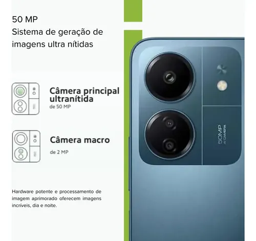 Xiaomi Redmi 13C Dual SIM 256 GB Navy blue 8 GB RAM - Excelente