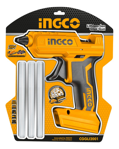 Imagen 1 de 4 de Pistola Silicona Caliente A Bateria Litio 20 Volt Linea P Ma